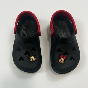 CROCS Kids Black and Red Character Slippers